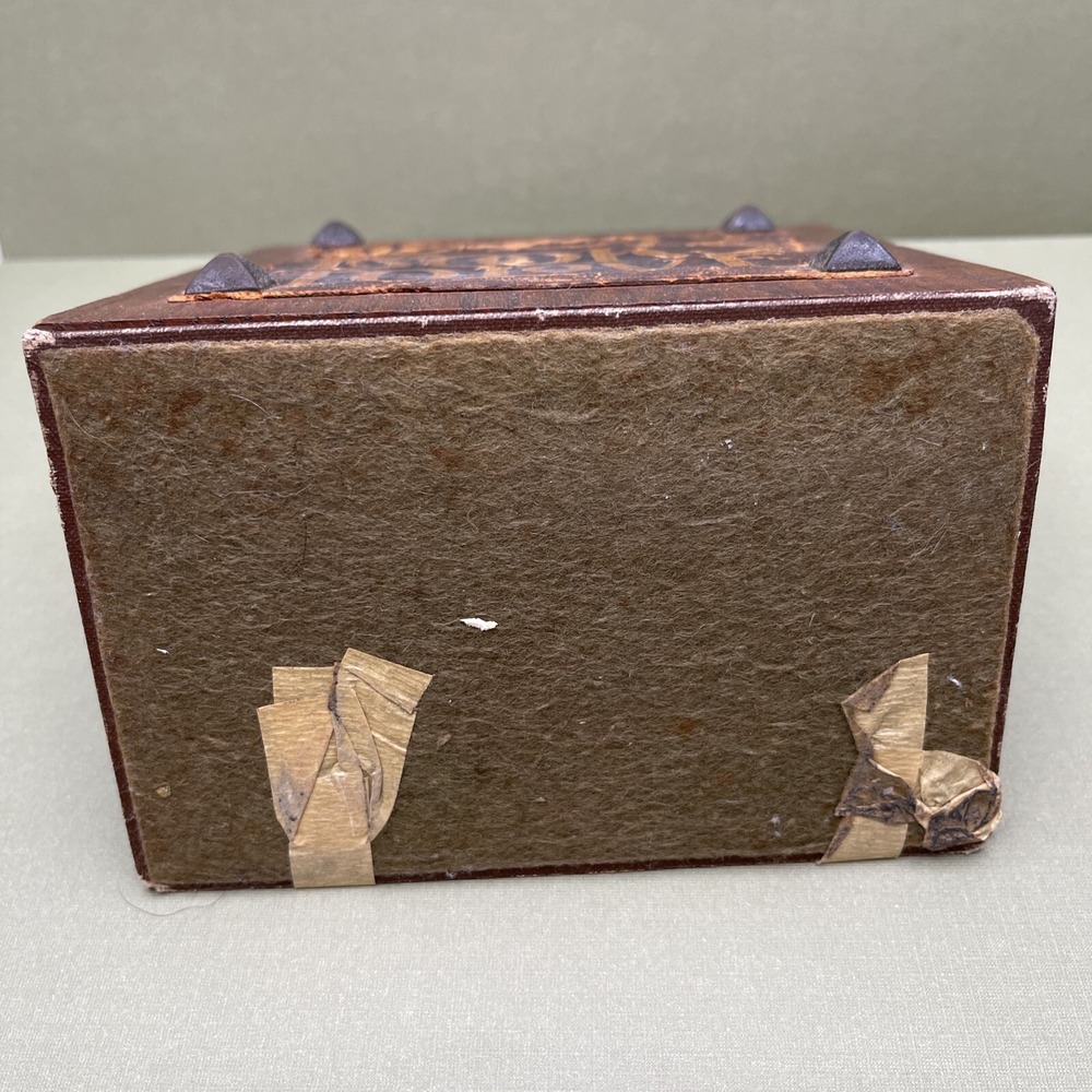Vintage Arts & Crafts Bookend Leather Wood Oak Old Book Love Unique Craftsman - Picture 6 of 7